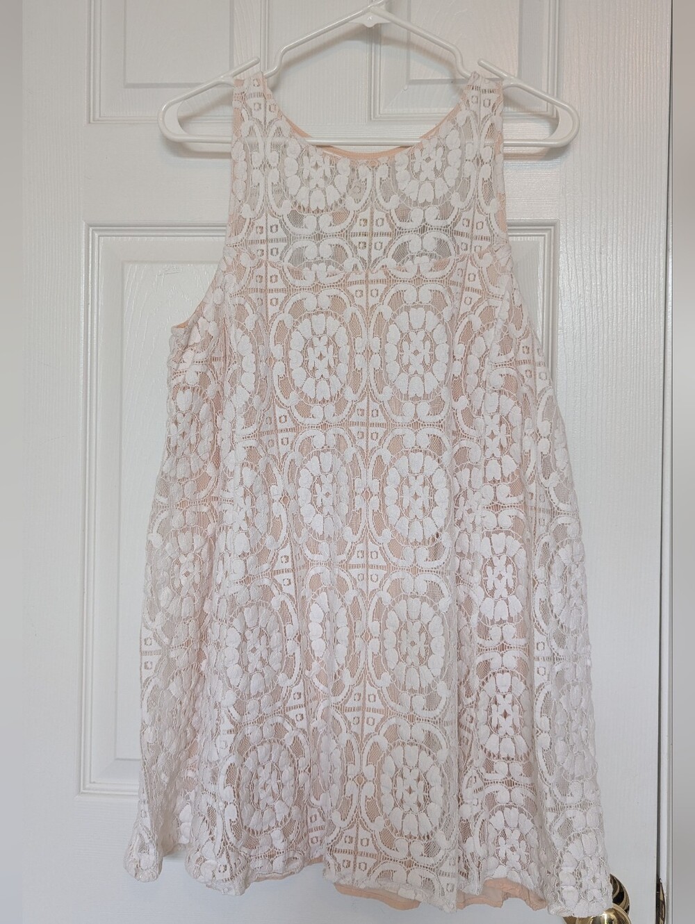 Free People Blush Pink Lace Overlay Formal Dress